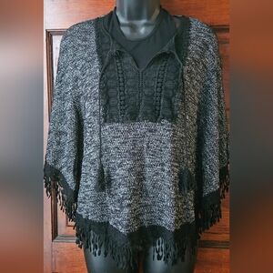 S, Starlet, Sweater, Cape Like, Fringe